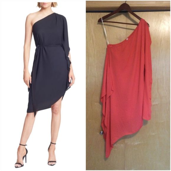 Halston Heritage Dresses & Skirts - Asymmetrical Tie Waist Flowy Dress
HALSTON